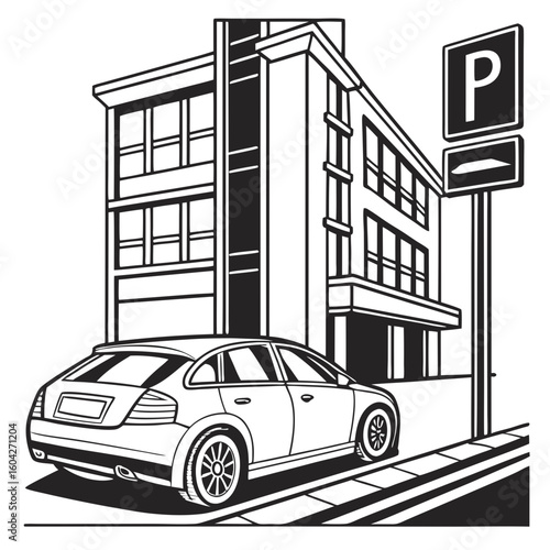 vector illustration of a modern car