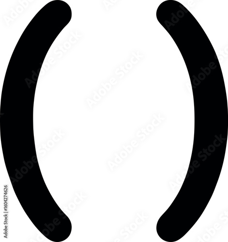 Parenthesis vector silhouette design