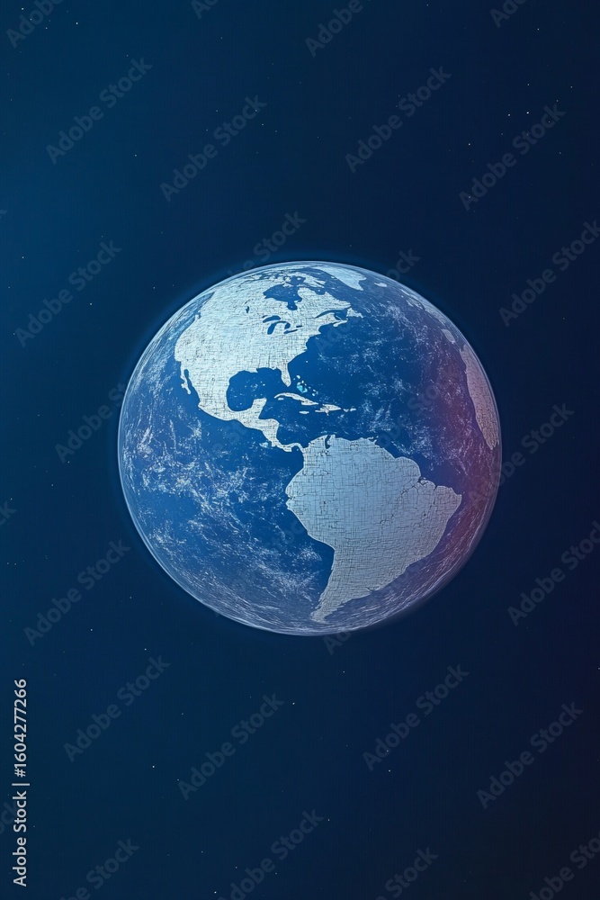Obraz premium Stunning Aerial View of North and South America on a Planet Earth Background for Global Awareness