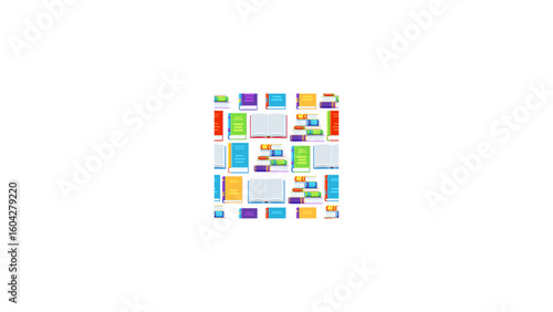 Engaging books illustration perfect for educational materials, reading promotions, and library designs offering a vibrant learning atmosphere, great for book lovers!