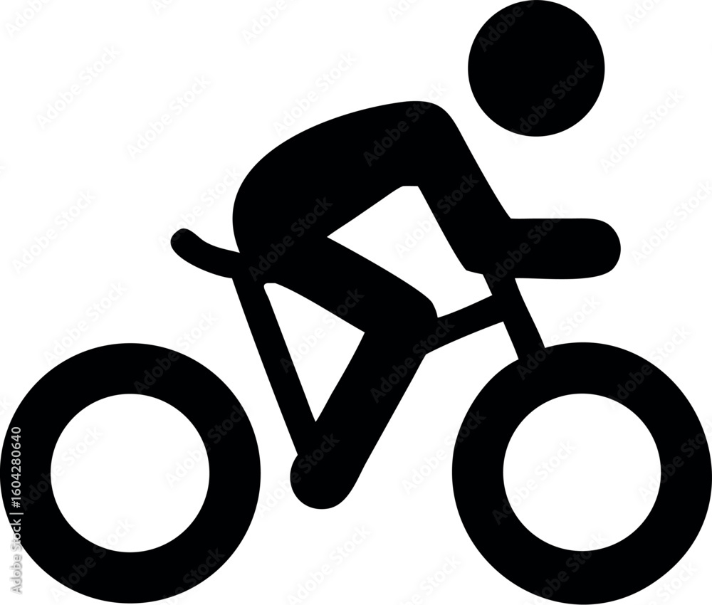 Silhouette of Person Riding Bicycle Flat Black and White Vector.
Silhouette of Person Riding Bicycle Flat Black and White Vector.