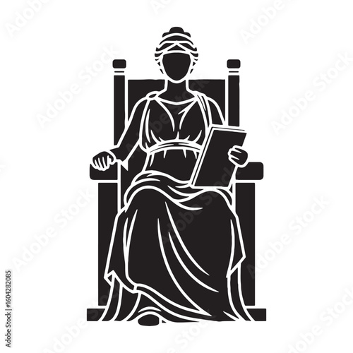 Abstract Themis digital black silhouette, rendered perfectly for clarity and appeal – Themis silhouette – Themis Vector – Silhouette of Themis – Greek goddess silhouette

