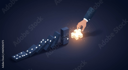 Prevent domino effect with jigsaw strategy for business risk management success