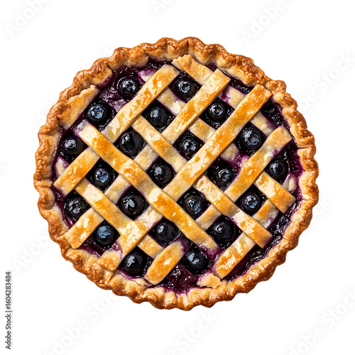 Fresh Blueberry Pie isolated on transparent background