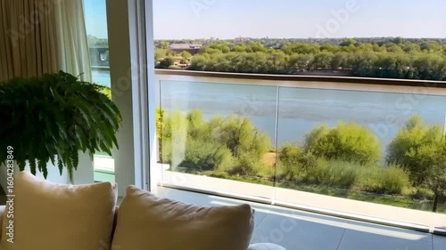 view from the window on the beach