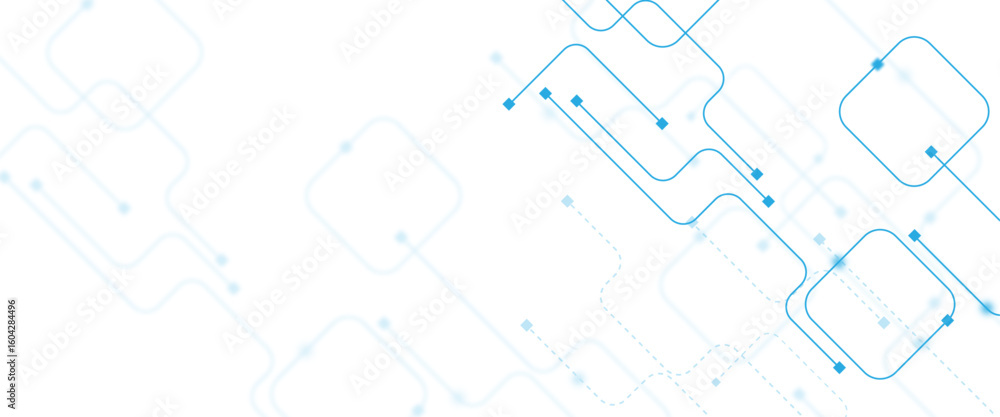Obraz premium Vector technology background with crossed lines and dots. circuit board network connection.