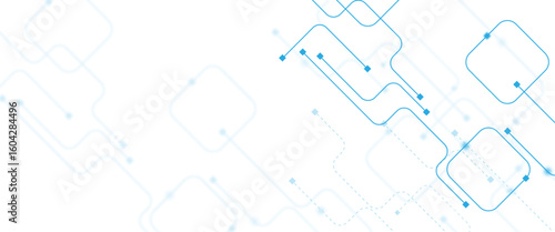 Vector technology background with crossed lines and dots. circuit board network connection.