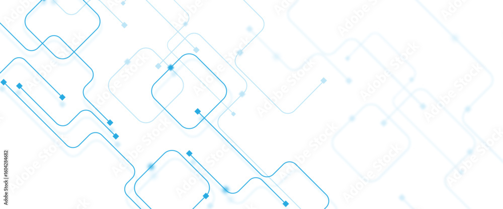 Obraz premium Vector technology background with crossed lines and dots. circuit board network connection.