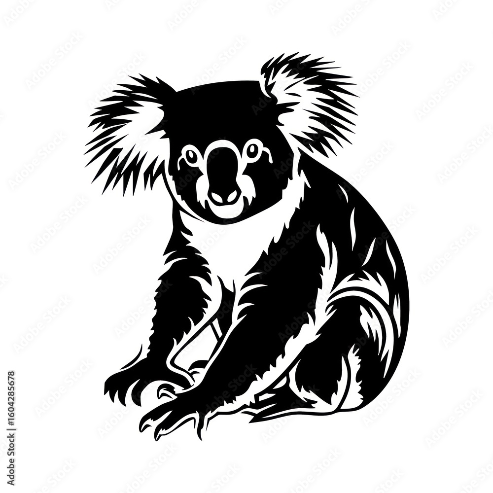 Obraz premium Koala icon illustration wildlife animal.