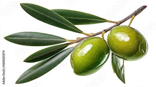 Wallpaper Mural The Fresh Green Olives on a Branch Surrounded by Vibrant Leaves Torontodigital.ca