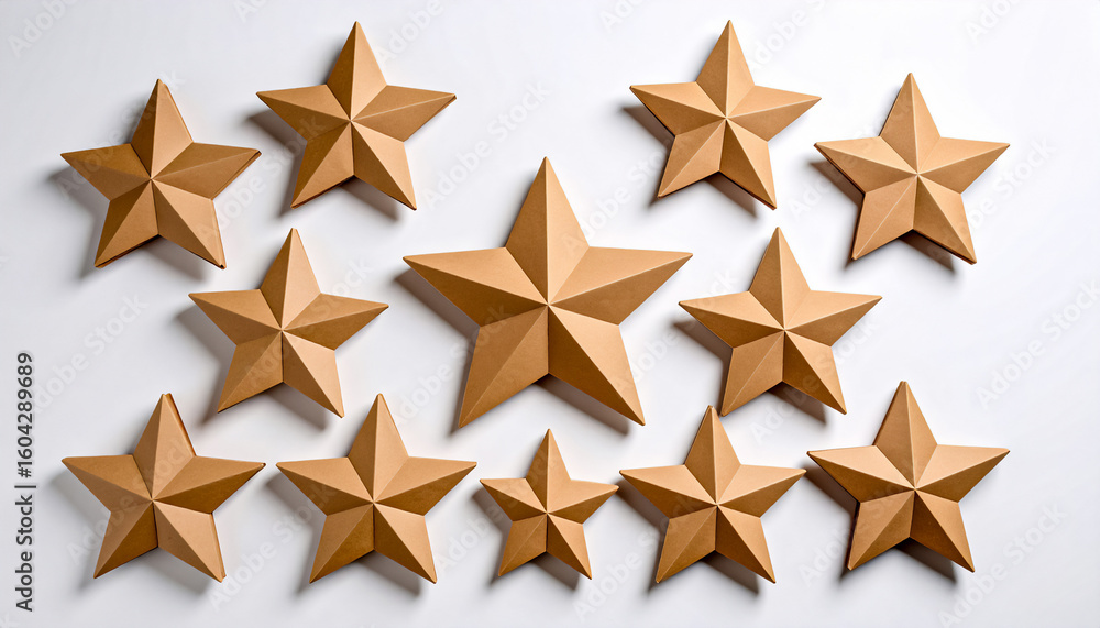 Obraz premium Flat lay texture of star shapes, textured stars background