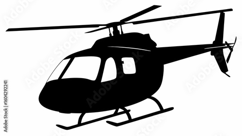 Helicopter Front Angle Silhouette