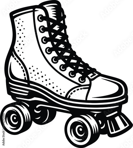 Classic Roller Skate Vector Illustration - Perfect for Retro Recreation, Hobbies, and Sportswear Designs