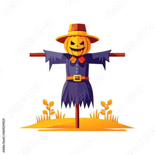 Scary Scarecrow wearing a P...