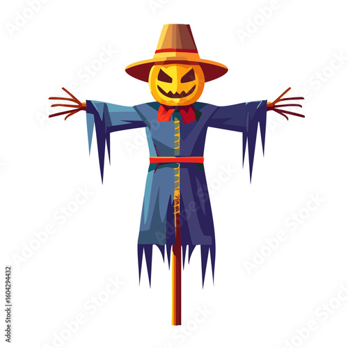 Scary Scarecrow wearing a P...