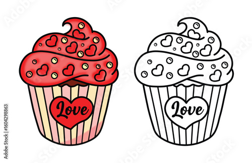 Cozy Love Coloring Page, Cute and Cozy, Bold and Easy, Fun Romantic, Hygge-Inspired Designs, Valentine's Day, Romance Illustrations, Self-love, Victor Illustration, Easy Coloring,