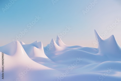 Smooth white abstract landscape background blue