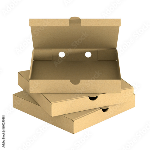 Blank cardboard pizza box o...