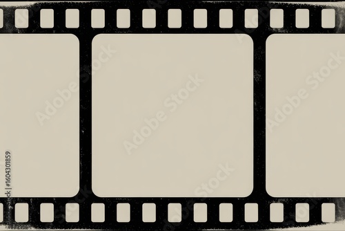 Vintage film strip with blank frames retro cinema