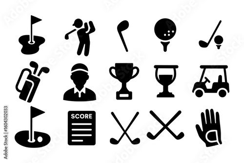 Classic golf icons: essential silhouettes for sports enthusiasts