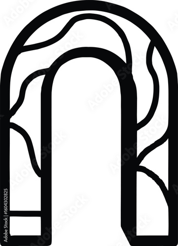 Ornate Garden Archway Icon - Decorative Element for Parks and Landscaping