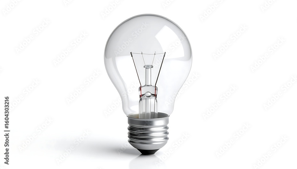 Clear lightbulb on white background Clear lightbulb on white background