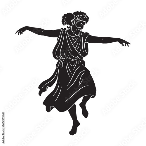 Inspiring Dionysus digital black graphic, a high-quality asset for all digital creations – Dionysus silhouette – Dionysus Vector – Silhouette of Dionysus – Greek god silhouette

