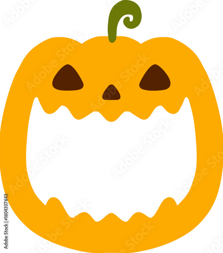 カボチャの顔フレーム　暗い目のジャックオランタンのハロウィーンイラスト