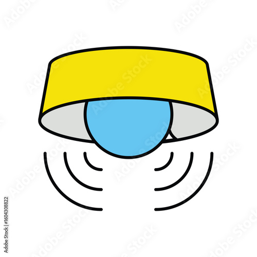 motion sensor color line icon with white background vector stock illustration