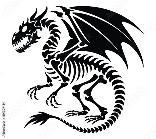 Wallpaper Mural Bone Dragon Silhouette for Fantasy Art Torontodigital.ca