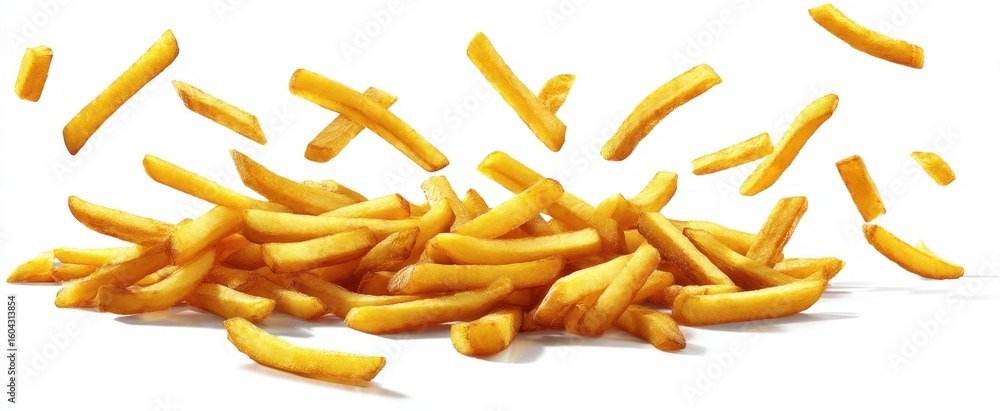 Obraz premium The delicious golden fries spilling out of a casual fast food scene.