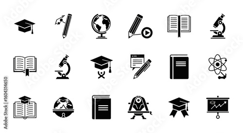Education & Learning Icons Vector Image