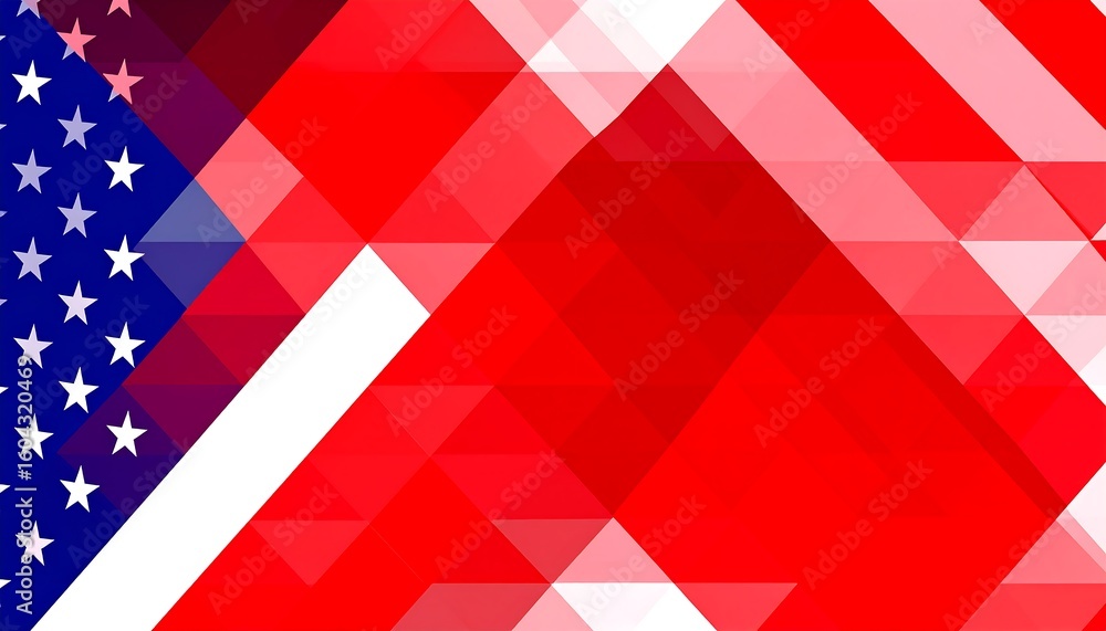 Geometric American Flag Illustration for Patriotic Backgrounds and Designs Geometric American Flag Illustration for Patriotic Backgrounds and Designs