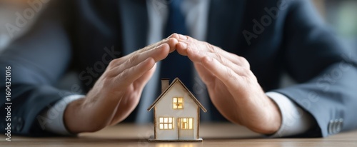 Wallpaper Mural The miniature house protected by hands representing home insurance and security. Torontodigital.ca