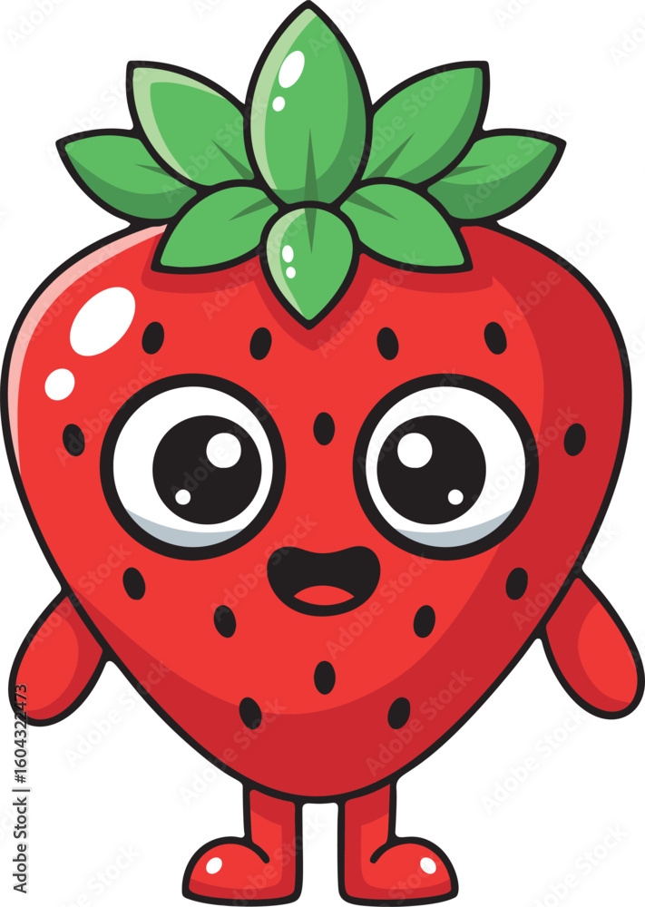 Fototapeta premium Cute Strawberry Cartoon Character