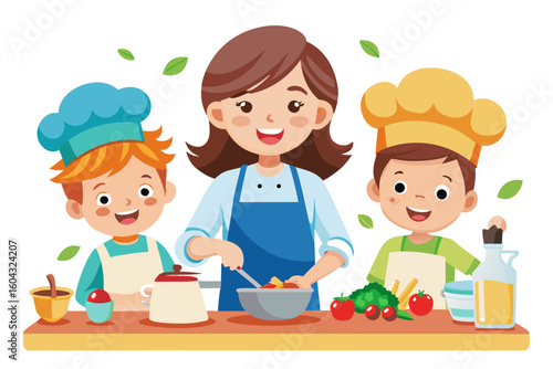 Ideal for educational content, parenting blogs, recipe books, and family-themed advertisements.