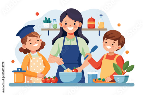 Ideal for educational content, parenting blogs, recipe books, and family-themed advertisements.