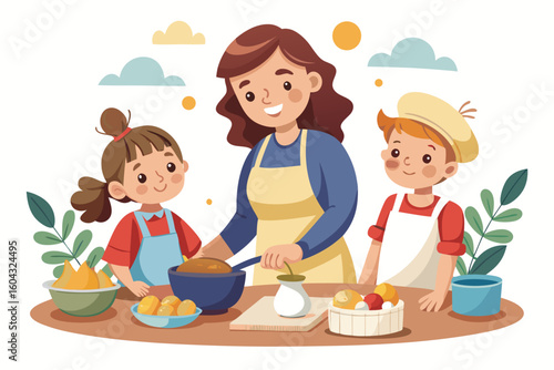 Ideal for educational content, parenting blogs, recipe books, and family-themed advertisements.