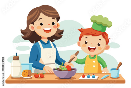 Ideal for educational content, parenting blogs, recipe books, and family-themed advertisements.