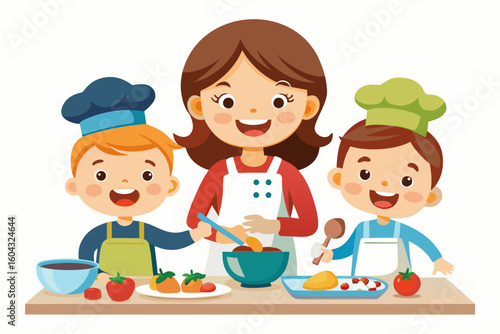 Ideal for educational content, parenting blogs, recipe books, and family-themed advertisements.
