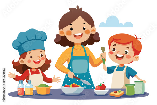 Ideal for educational content, parenting blogs, recipe books, and family-themed advertisements.