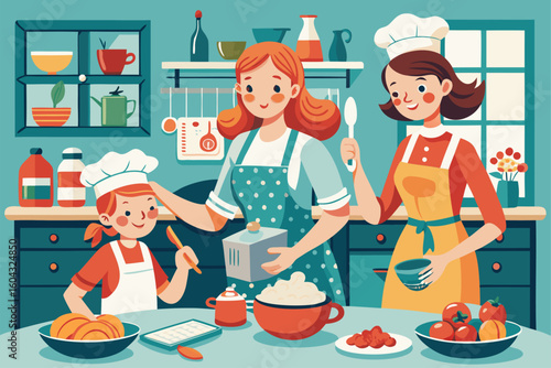 Ideal for educational content, parenting blogs, recipe books, and family-themed advertisements.
