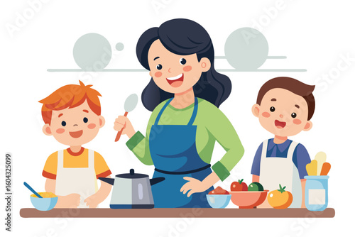 Ideal for educational content, parenting blogs, recipe books, and family-themed advertisements.