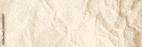 Beige crumpled old paper sheet with retro noise filter. Rough crack and stipple overlay background. Vector illustration.