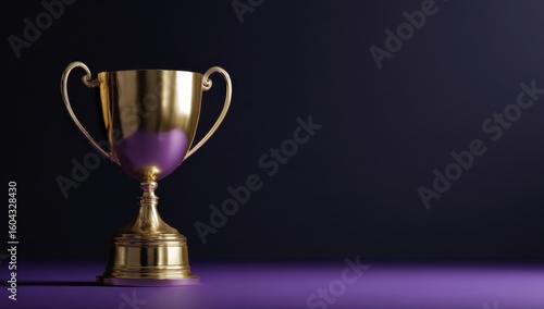 Wallpaper Mural Gleaming golden trophy bathed in soft light, symbolizing victory and achievement against a dark, elegant backdrop. Torontodigital.ca