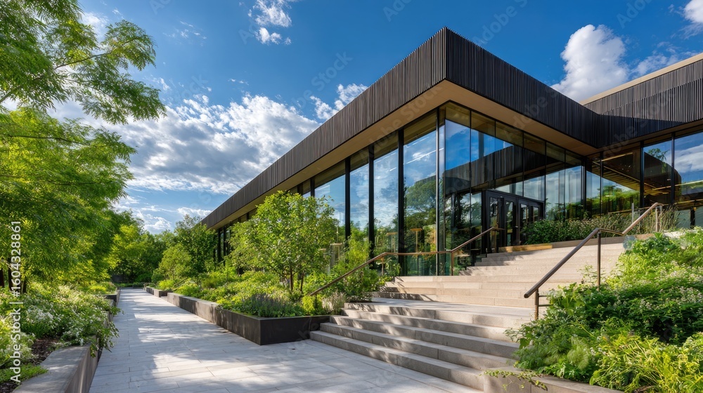 Fototapeta premium A modern university building featuring open architectural design