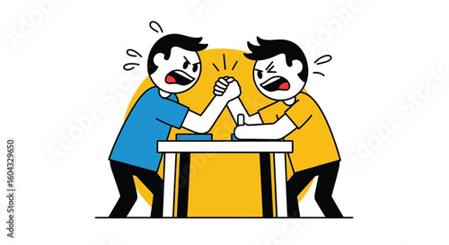 Arm Wrestling Match Between Two Competitors
