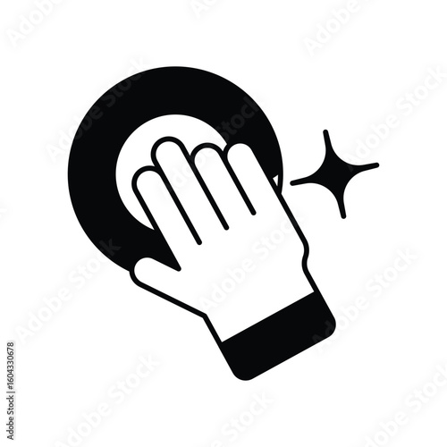 gesture control glyph icon with white background vector stock illustration