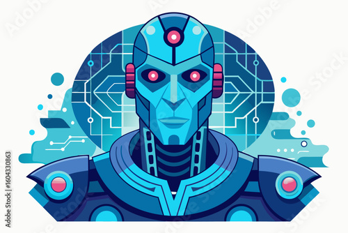 Futuristic abstract illustration of a human head formed by glowing blue lines and connected nodes, symbolizing artificial intelligence, machine learning,