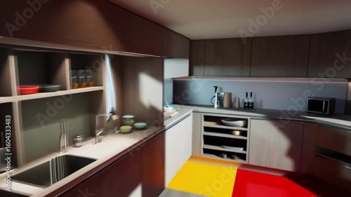 modern kitchen interior with kitchen